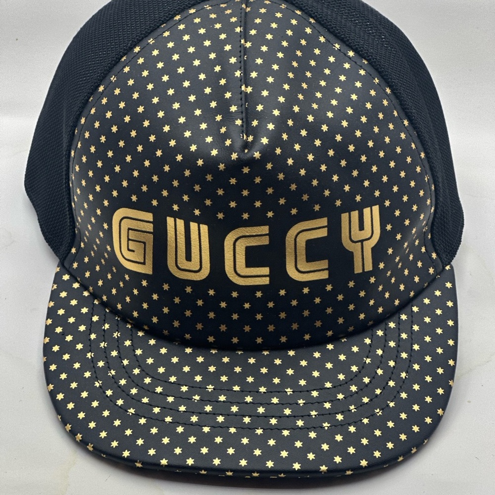 Guccy Black and Gold Star Cap! New
